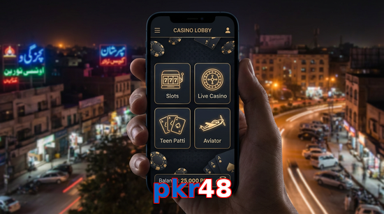Main screen of Pkr48 app page for PK players