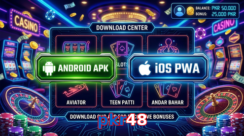 Main screen of Pkr48 download page for PK players