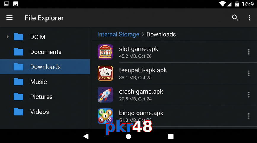 Main screen of Pkr48 gameapk page for PK players