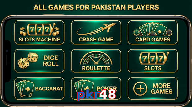 Main screen of Pkr48 games page for PK players