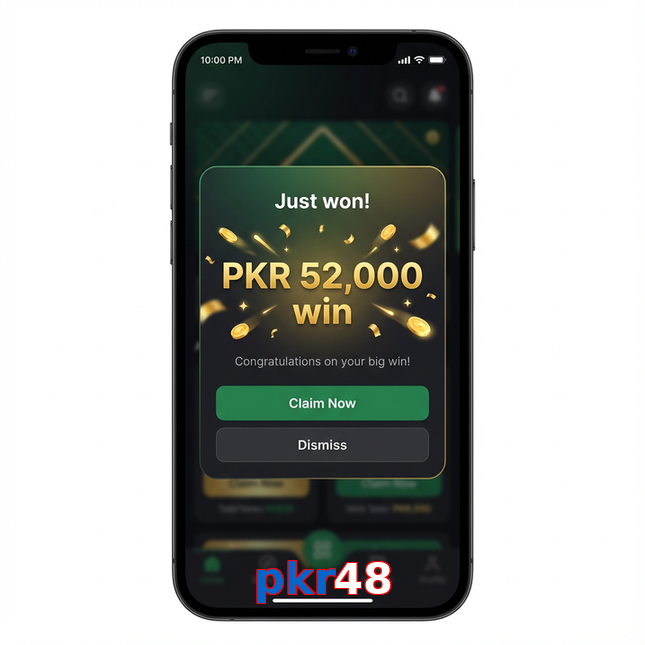 Main screen of Pkr48 win page for PK players